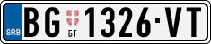 License plate of Serbia, Cars