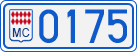 License plate of Monaco, Cars