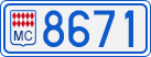 License plate of Monaco, Cars