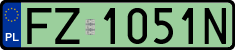 License plates of Poland, Electric vehicles