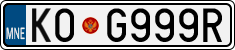 License plate of Montenegro, Vanity Plates