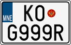 License plate of Montenegro, Vanity Plates