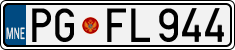 License plate of Montenegro, Cars
