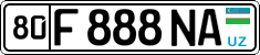 License plate of Uzbekistan, Private owners