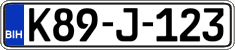 License plate of Bosnia and Herzegovina, Regular plates