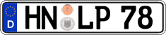German license plate, Regular plates