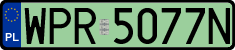 License plates of Poland, Electric vehicles