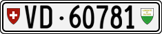 License plate of Switzerland, Cars