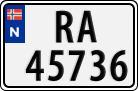 License plate of Norway, Cars