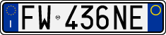 License plate of Italy, Cars (1994 year series)