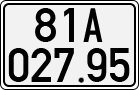 License plate of Vietnam, Cars