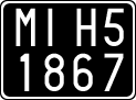 License plate of Italy, Cars (1927 year series)