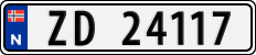 License plate of Norway, Cars