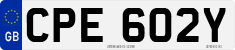 License plate of the United Kingdom, 1963 year system