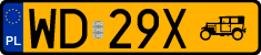 License plates of Poland, Oldtimers