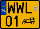 License plates of Poland, Oldtimers