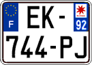 French license plate, SIV (ordinary)