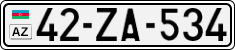 License plate of Azerbaijan, Cars