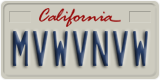 California, Vanity Plates