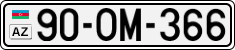 License plate of Azerbaijan, Cars