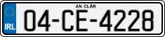 License plate of Ireland, Regular plates