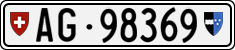 License plate of Switzerland, Cars