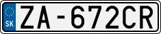 License plate of Slovakia, Cars