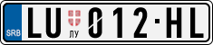 License plate of Serbia, Cars