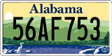 Alabama, 0AB1234 / 00AB123 / 00A1B23