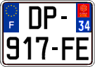 French license plate, SIV (ordinary)