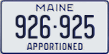 Maine, Specialty plates (123-456)