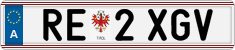 License plate of Austria, Regular plates