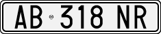 License plate of Italy, Cars (1994 year series)