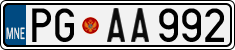 License plate of Montenegro, Cars