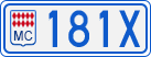 License plate of Monaco, Cars