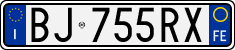 License plate of Italy, Cars (1994 year series)