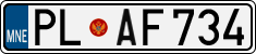 License plate of Montenegro, Cars