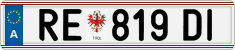 License plate of Austria, Regular plates