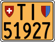 License plate of Switzerland, Slow vehicles (yellow)