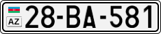 License plate of Azerbaijan, Cars