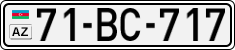 License plate of Azerbaijan, Cars