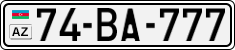 License plate of Azerbaijan, Cars