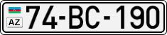 License plate of Azerbaijan, Cars