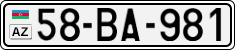 License plate of Azerbaijan, Cars