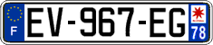 French license plate, SIV (ordinary)