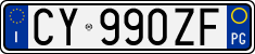 License plate of Italy, Cars (1994 year series)