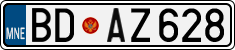 License plate of Montenegro, Cars