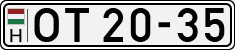 license plates of Hungary, Oldtimers (1990)