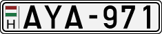 license plates of Hungary, Cars (1990)