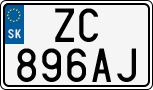 License plate of Slovakia, Cars